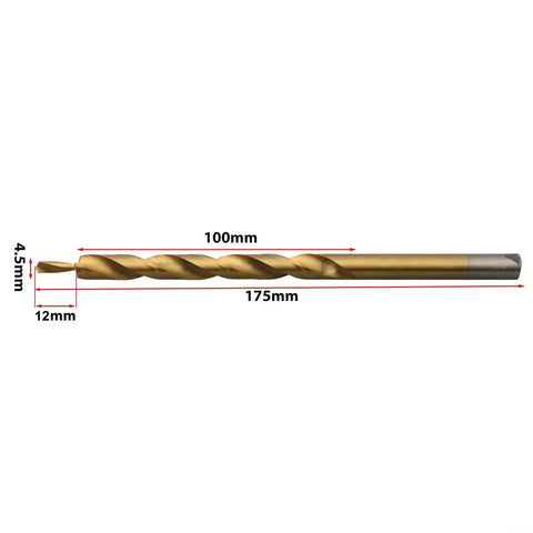 Hss Step Drill Bit Kit With Round Shank For Pocket Hole Jig Guide 9 Or 9 5Mm Wood Punching Tool Perfect For Diy Pros At 175Mm Length. 175mm HSS step drill bit, 4.5mm tip, 12mm shank