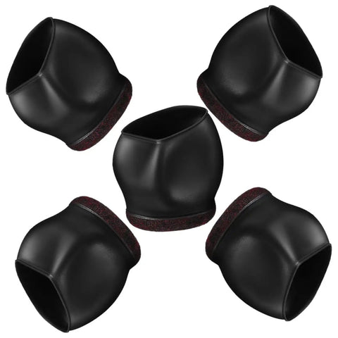 25 Pack Salon Chair Caster Cups Wheel Protectors Hella Tough Silicone Floor Savers shown from various angles on a white background.