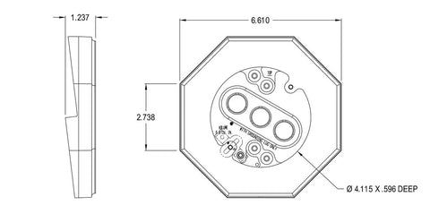 Technical diagram of Vinyl Siding Mounting Block Kit 5 Pack White With Built In Electrical Box For Outdoor Lights Cameras And Outlets.