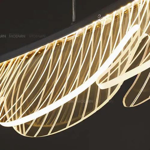 Sleek Modern Linear Pendant Light That Hits Different On Your Kitchen Island Or Dining Table showing elegant LED design from below.