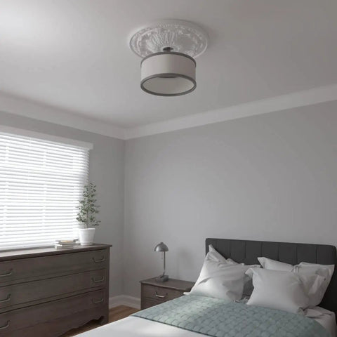 Bedroom with Flagstone Ceiling Medallion For Canopies 30 Inch Outer Diameter Inner Opening 3 7/8 Inches Projection 3 1/4 Inches