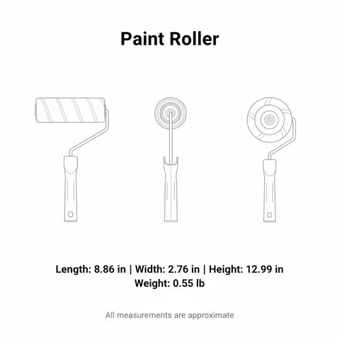 Heavy Duty Synthetic Fiber Paint Roller Cover With Dual Yellow Guide Strips For Flawless Latex Application On Walls Drywall And Ceilings Smooth Operator No Skip Drip Free Weekend Warrior Gear dimensions and design
