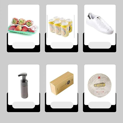 Kick Bubbly Shrink Wrapping Machine With Adjustable Hot Air Blast And Manual Heat Sealer sealing various products for efficient packaging.
