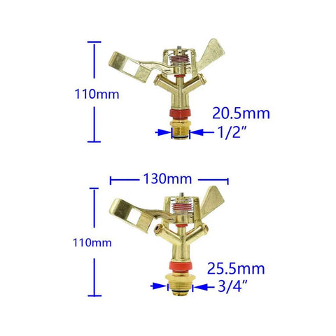 Tough As Nails Zinc Alloy Pulsating Sprinkler With 360 Degree Rotation For Lawn Garden Irrigation Durable Metal Sprinkler Head