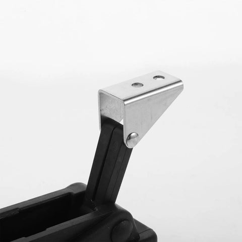 Rubber Draw Latch Black With Storage Rack For Cabinet Doors, showing a close-up of the marine-grade latch mechanism.