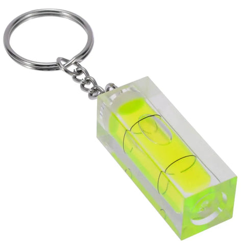 Cool Little Mini Spirit Level Keychain With Bright Green Bubble Indicator Compact Pocket Tool Charm and Trades Gift.