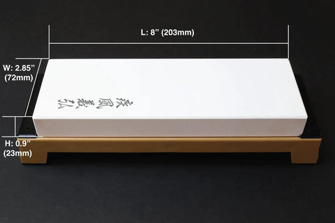 Pro Grade Toishi Whetstone Water Stone for Knife Sharpening, 8000 Grit Japanese Whetstone, 8x3 inch, with golden base, Made in Japan