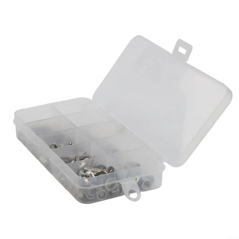 320 Piece 304 Stainless Steel Hex Nut And Bolt Kit With Washers Assortment Set For Home Auto And Marine Projects Rust Resistant Hardware In 5 Sizes From 2mm To 5mm, plastic case open