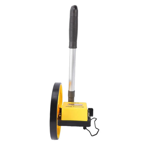 Baxnore 8 Inch Measuring Wheel with 0 9999.9 Meter Telescopic Pole, featuring a yellow measuring wheel and adjustable handle.
