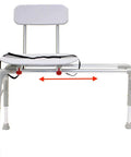 Ergo Sliding Bathtub Transfer Bench And Shower Chair With Height Adjustable Frame, Toolless Assembly, Non Slip Contoured Seat