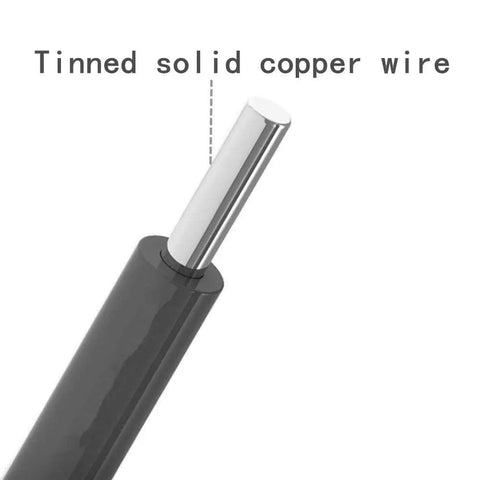 Close-up of tinned solid copper wire showing core detail from Solid 22 AWG Hookup Wire Kit With Six Color Coded Breadboard Wires 30 Feet Each PVC