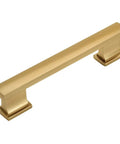 Gold Champagne Cabinet Hardware Handles Pull Set 25 Pack Fresh Sleek Contemporary Look, 4 Inch Hole Centers (102mm) One Handle