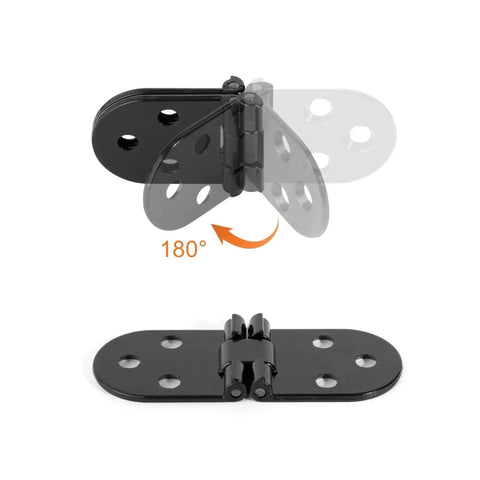 Set Of 2 Foldable Cabinet Hinges With 180 Degree Swing For Flat Panel Cabinets Go-To Screw-On Nickel Finish With Rounded Corner Profile