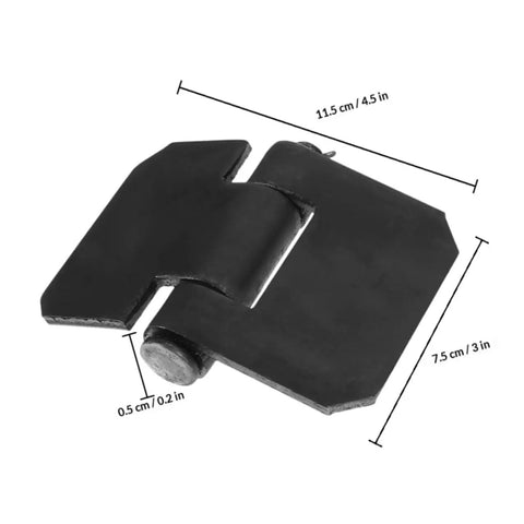 Heavy Duty Weld On Metal Door Hinges Thickened Industrial Gate Hinges For Trailer And Steel Fence Installation, dimensions shown