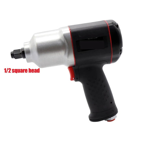 Hardcore Pneumatic Impact Wrench And Air Hammer Gear Featuring One Half Inch Drive And 850 Nm Of Killer Torque For No Sweat Tire Swaps And Garage Approved Auto Maintenance Work, showing 1/2 inch square head for easy attachment.