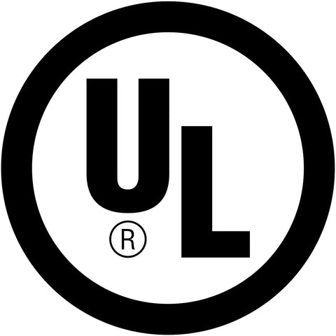 UL certification logo representing safety for Heavy Duty 12 Feet TV Power Cord Featuring 2 Prong C7 Design.