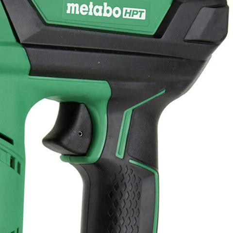 Close-up of handle and trigger of 18V Cordless Pin Nailer Tool Only No Battery 23 Gauge Drives 5/8 Inch To 1 3/8 Inch Pins