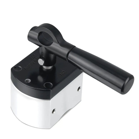 Switchable Magnetic Lifter With Detachable Handle For Welding, 600 Pound On Off Magnet, top view close-up