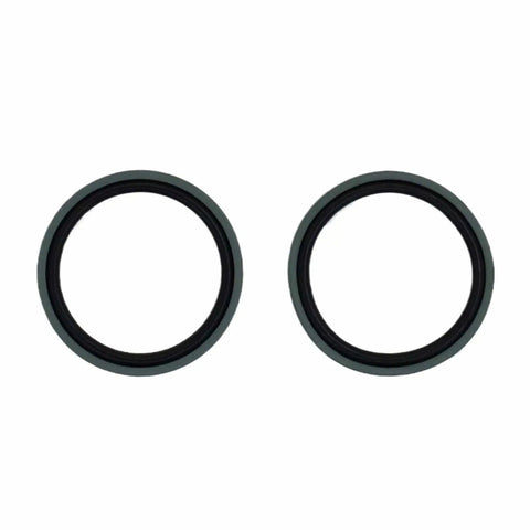 Piston Rod Seal Kit With PTFE Copper Powder Seal And NBR O-Ring, set of two black and grey seals for machinery hydraulics and pneumatics.