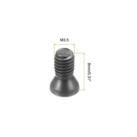 Top Shelf M3.5 Torx Screws With T15 Drive And Flat Countersunk Head 12.9 Grade Alloy Steel 8mm height view