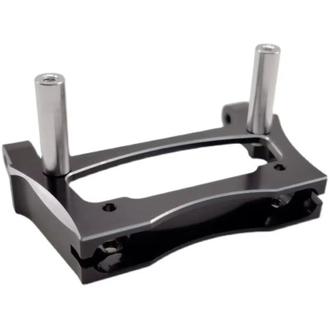 Aluminum Front Bumper Mount For TRX4 1To10 RC Crawler Bronco Style Upgrade Built Tough Beefed Up Front End Shield And Impact Protection For Precise Chassis Alignment And Rugged Real World Bashing, black aluminum front bumper mount with posts