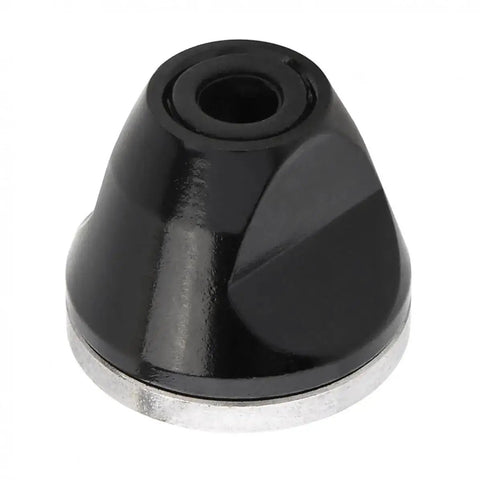 Close-up of black aluminum Quick Release Replacement M5 Axle Bike Wheel Hub Nut Two Pack, for Road Mountain MTB Skewers.