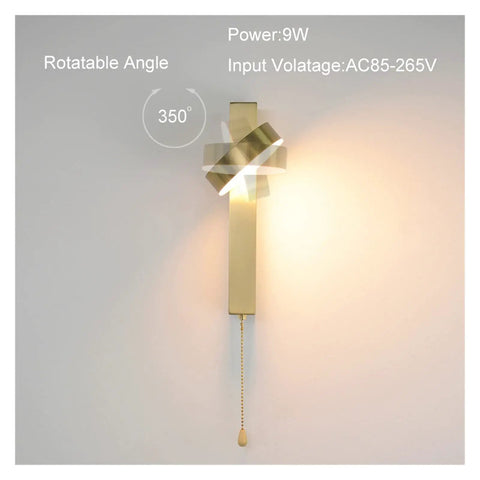 Premium Top Sleek Led Indoor Wall Lights Aluminum Nordic Sconce Fixtures smooth setup with 350° rotatable design for cozy ambiance.