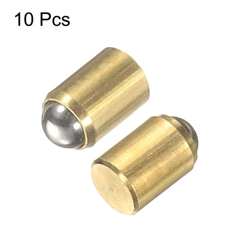 Badass Brass Ball Point Spring Plungers Loaded With Sleek No Step Positioning Beads And Heavy Duty Ball Catch Latch For Furniture Doors Cabinet Hardware And Real World Workshop Upgrades, two bronze pegs with steel ball.