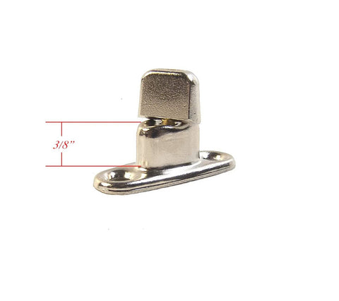 Turn Button Fastener Set With Double Height Two-Hole Studs, 10 Piece Durable Brass Nickel Plated Hardware for leather projects