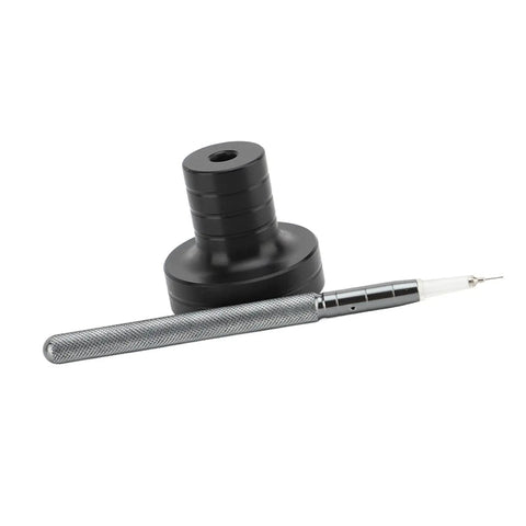 Automatic Watch Oiler Pen With Base For Precise Gear Lubrication, Pro-Grade Tool, metal pen with black base, automated lubrication system