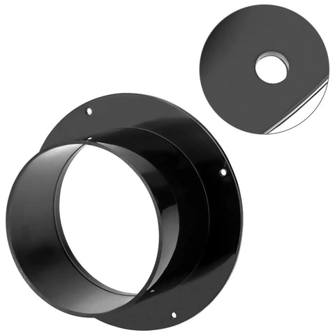 4 Inch Duct Connector Flange For Ductwork And Dryer Vents, ABS Plastic Hose Adapter, Black, Durable, Round Design