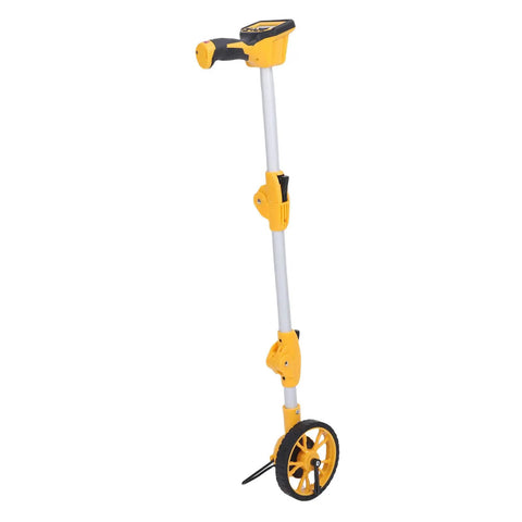 Akozon Digital Display Measuring Wheel 93cm Length with yellow handle and large wheel, ideal for precise measurements.