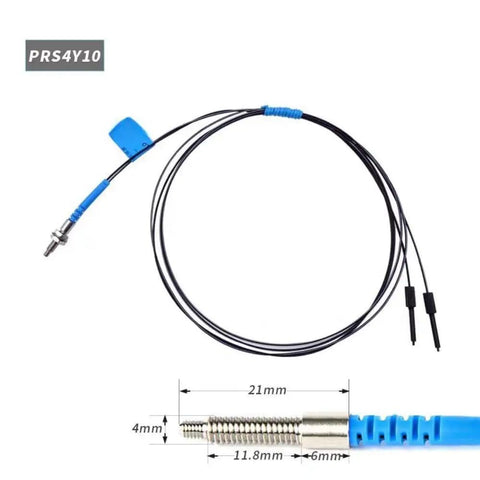 Diffuse Reflective Optical Fiber Sensor Probe For Photoelectric Detection with 2mm outer diameter and 1m cable