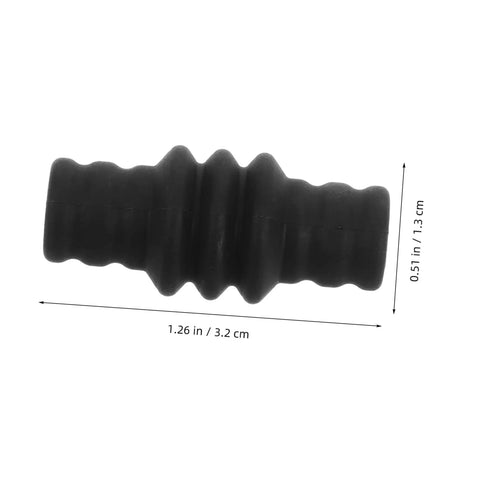 Heat Resistant Steam Wand Guard Sleeve for Espresso Machines, shown in black silicone with measurements 1.26 x 0.5 inches.