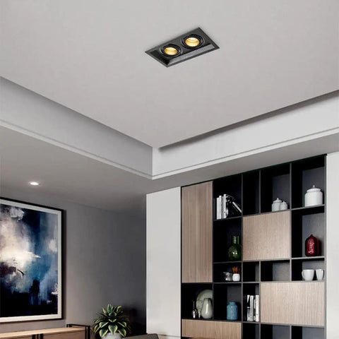 Six Pack Slick Adjustable Gimbal Eyeball Canless Downlight LED Dimmable Recessed Light 10W 14W 20W two head spotlight in ceiling.