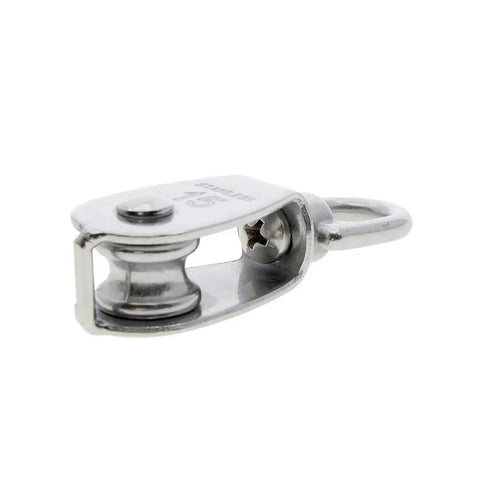 Heavy Duty 304 Stainless Steel Cable Pulley Wheel Set For Lifting M15 Single Rotating Rope Pulley Roller 360 Degree Rotation Includes 2 Pieces Corrosion Resistant Rugged And Easy To Use For Tough Jobs, close-up