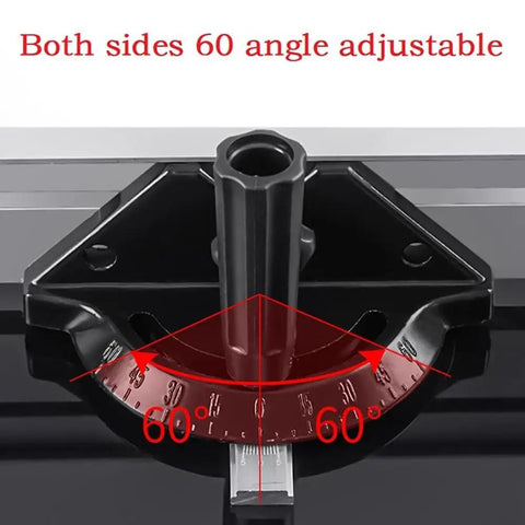 Rock Solid Aluminum Miter Gauge With Smooth Slide Track And Clearly Marked Degree Stops For Table Saws Band Saw And Router Tables Dead On Accuracy Cutting Up To Negative Sixty To Positive Sixty Degrees Wide Sweep Range - Adjustable 60 degree angle scale.