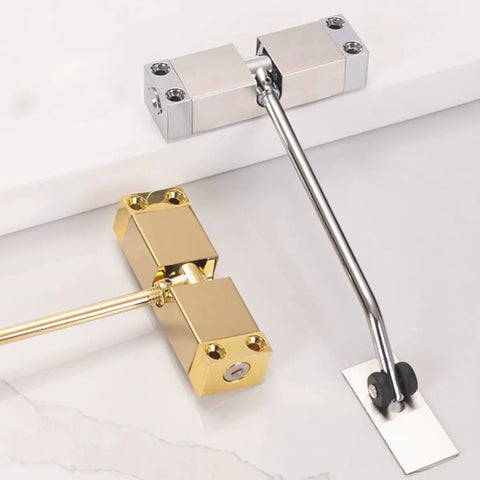 DIY Friendly Automatic Door Closer With Easy Install for home dorm and mall use, aluminum and steel construction, glossy finish