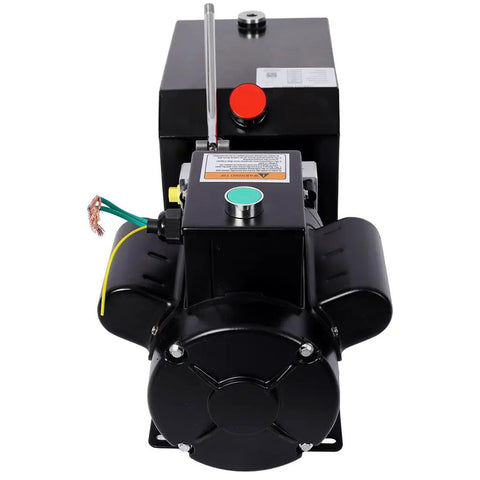 Heavy Duty Single Acting Hydraulic Power Unit With Steel Tank, front view showing robust pump design and control features.