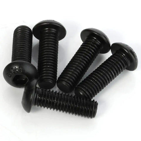 M6 Button Head Socket Cap Screws Set Alloy Steel Grade 10.9 With Allen Hex Drive Fully Threaded pictured in black oxide finish