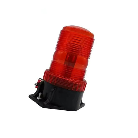 Premium Top Shelf Direct Swap Led Amber Strobe Beacon Safety Light Replacement For Genie Scissor Lifts And Vertical Masts Gr 12 Gs 1530 Gs 2032 12 To 110 Volts in red color, with durable black base.