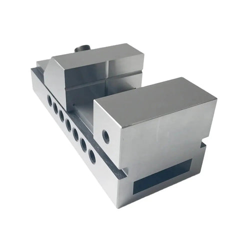 Heavy Duty QKG Machine Vice For CNC Milling Work Holds Parts Tight With Precision Manual Clamp And Robust Steel Build For All Your Shop Projects, full steel design, angle view.