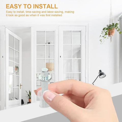 Heavy Duty Bifold Door Top Pivot Hardware Kit For Smooth Closet And Barn Door Upgrades Quick Swap Replacement Pieces shown in hand.