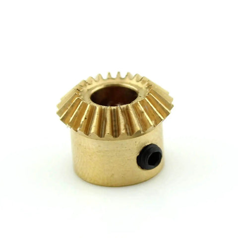 Brass Bevel Gear Set 0.5 Module 20 Teeth Two Pack With 3mm Bore And 4mm Shaft Umbrella Tooth Helical Design Metal Gear