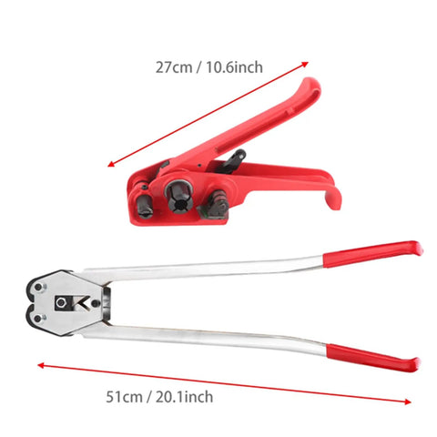Heavy Duty Manual Plastic Strap Tensioner Sealer Kit For PP PET Straps, Hand Strapping Tool with cutting groove 27cm and 51cm sizes