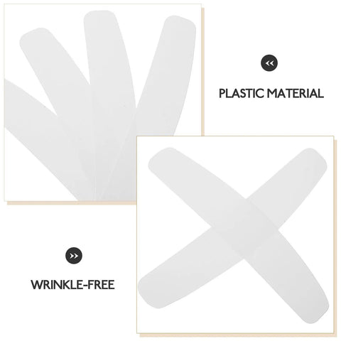 Heavy Duty Plastic Collar Stays To Lock Your Shirt Clean And Keep It Crisp All Day 10 Pack Unisex Suit Accessories Ideal For Offices Weddings And Game Ready Fits, showing white plastic collar stays.