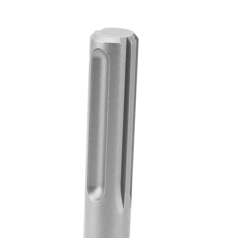 Close-up of the Beefy T Post Driver Hammer Attachment For Electric Drills, Steel 20cm Long, showing grooved metal tip.