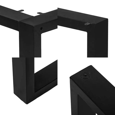 Heavy Duty Iron Dining Table Legs 16 Inch V Shape Black For DIY Tables And Desks with thick metal construction details