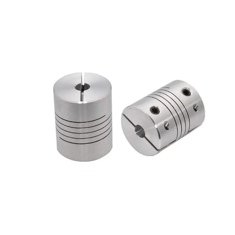 2 Pack Flexible Shaft Couplings For 5mm To 8mm Shafts 25mm Length 20mm OD Aluminum Alloy Lead Screw Coupler For 3D Printers And CNC Machines