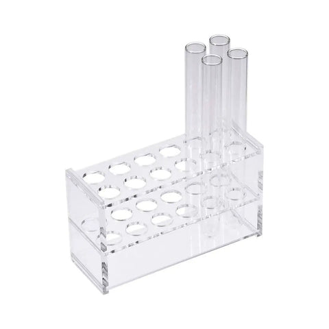 Acrylic Test Tube Holder Rack With Twelve Sockets For 25ml Centrifuge Tubes Clear PMMA Lab Storage Two Layer Design For Easy Insertion Removal And Crystal Clear Tube View